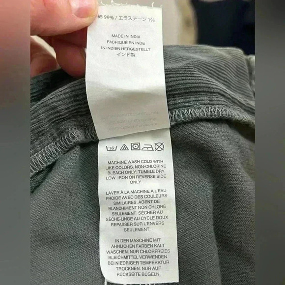 J. Crew Mercantile Flex Corduroy Slim Pants 32x30 Gray Straight Leg Distressed - Picture 10 of 11